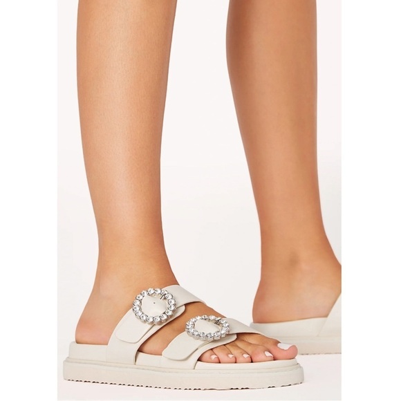 NWT Billini Ivory Zen Platform Rhinestone Sandal - Picture 2 of 11